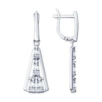 Серьги из серебра с фианитами
