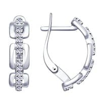 Серьги из серебра с фианитами