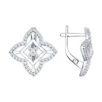 Серьги из серебра с фианитами