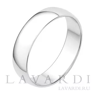 Обручальное кольцо из белого золота 5 мм 18.5 размер