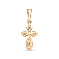 Крест из красного золота с бриллиантом V80251510100