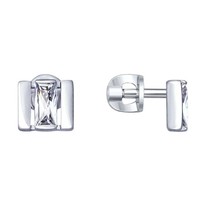 Серьги из серебра с фианитами