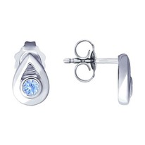 Серьги из серебра с фианитами