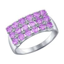 Кольцо из серебра с аметистами