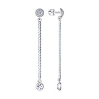 Серьги из серебра с фианитами