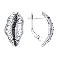 Серьги из серебра с фианитами