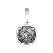 Подвеска из серебра с чёрным кристаллом Swarovski