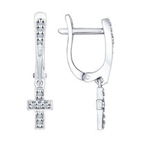 Серьги из серебра с фианитами