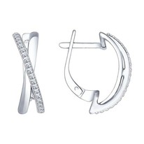 Серьги из серебра с фианитами