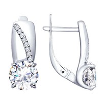 Серьги из серебра со Swarovski Zirconia