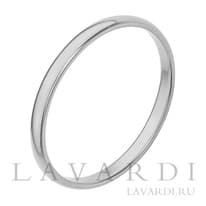 Обручальное кольцо из белого золота 2 мм 15 размер