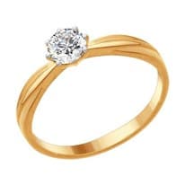 Кольцо из золочёного серебра со Swarovski Zirconia