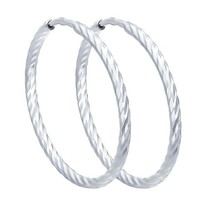 Серьги конго из серебра с алмазной гранью