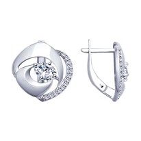Серьги из серебра с фианитами