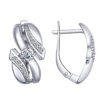 Серьги из серебра с фианитами