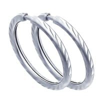 Серьги конго из серебра с алмазной гранью