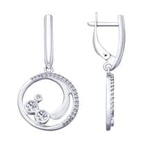 Серьги из серебра с фианитами