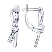 Серьги из серебра с фианитами
