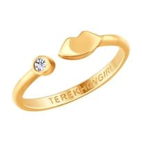 Кольцо из золочёного серебра с фианитом SOKOLOV x TerekhovGirl
