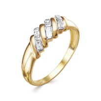 Кольцо из лимонного золота с бриллиантом V184935112300