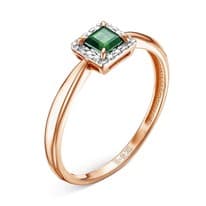 Кольцо из красного золота с изумрудом V10271511400