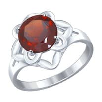 Кольцо из серебра с гранатом