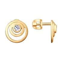 Серьги из золочёного серебра с фианитами