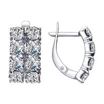 Серьги из серебра с фианитами