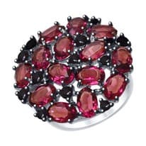 Кольцо из серебра с кристаллами Swarovski и фианитами