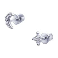Серьги из серебра с фианитами