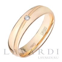 Обручальное кольцо с бриллиантом 5 мм