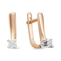 Серьги из красного золота с бриллиантом V26071510000