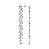 Серьги из серебра с фианитами