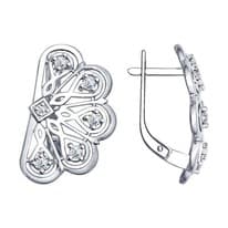 Серьги из серебра с фианитами