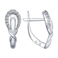 Серьги из серебра с фианитами