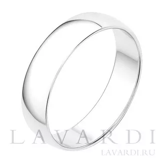 Обручальное кольцо из белого золота 5 мм 24.5 размер