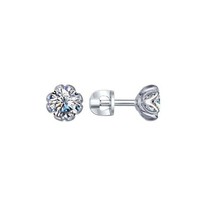 Серьги-пусеты из серебра со Swarovski Zirconia