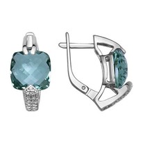Серьги с зелёным кварцем