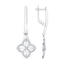Серьги из серебра с фианитами