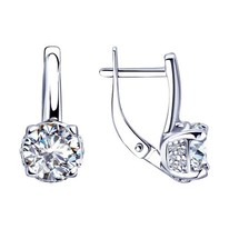 Серьги из серебра с фианитами