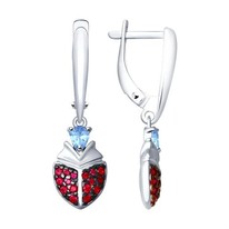 Серьги из серебра с фианитами