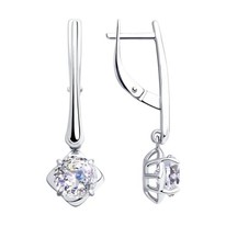 Серьги из серебра со Swarovski Zirconia