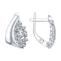 Серьги из серебра с фианитами