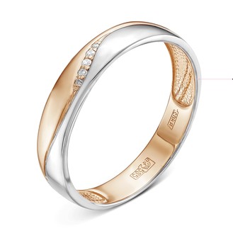 Кольцо помолвочное V70091510000_PM из красного золота с бриллиантом