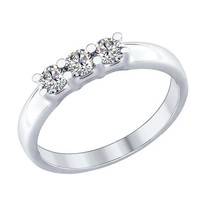 Кольцо из серебра со Swarovski Zirconia