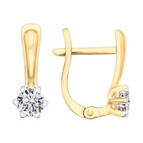 Серьги из золочёного серебра со Swarovski Zirconia