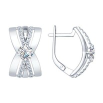 Серьги из серебра с фианитами