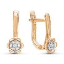 Серьги из красного золота с бриллиантом V20651510000