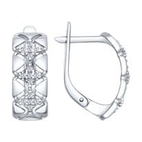 Серьги из серебра с фианитами