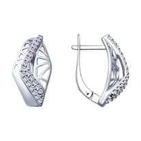 Серьги из серебра с фианитами